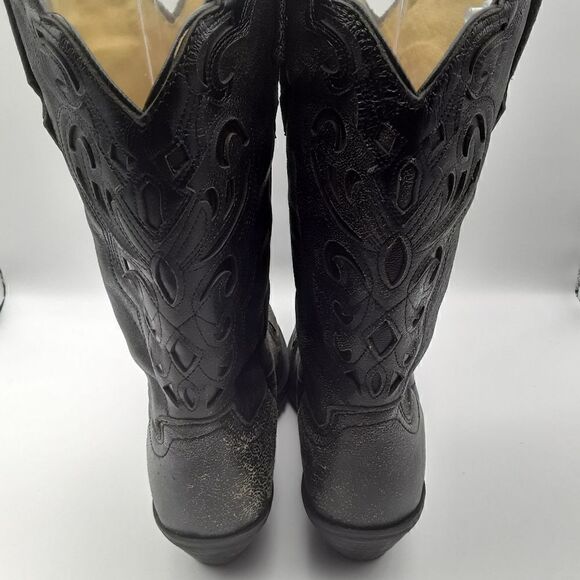 Rockin Country Women's Pointed Toe Leather Cowboy Boots Size 10M - Picture 4 of 11